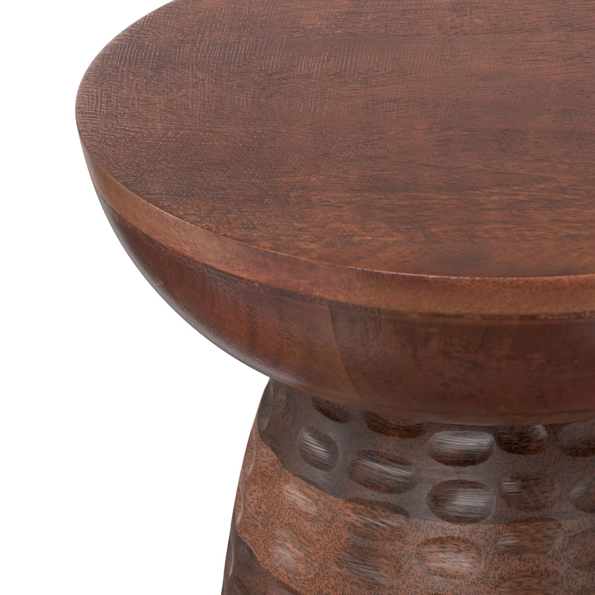 SIMPLIHOME Boyd End Table - 13" Wide x 18" High Solid Mango Wood Round Accent Table in Warm Dark Brown, Handcrafted Contemporary Nightstand or Lamp Stand for Living Room, Bedroom, or Office, Assembled