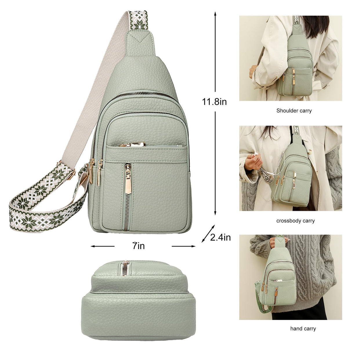 LYYCLFQ Leather Sling Bag for Women,Travel Small Sling Bag Crossbody Bags for Women-Vegan Leather Fanny Pack Crossbody Bags