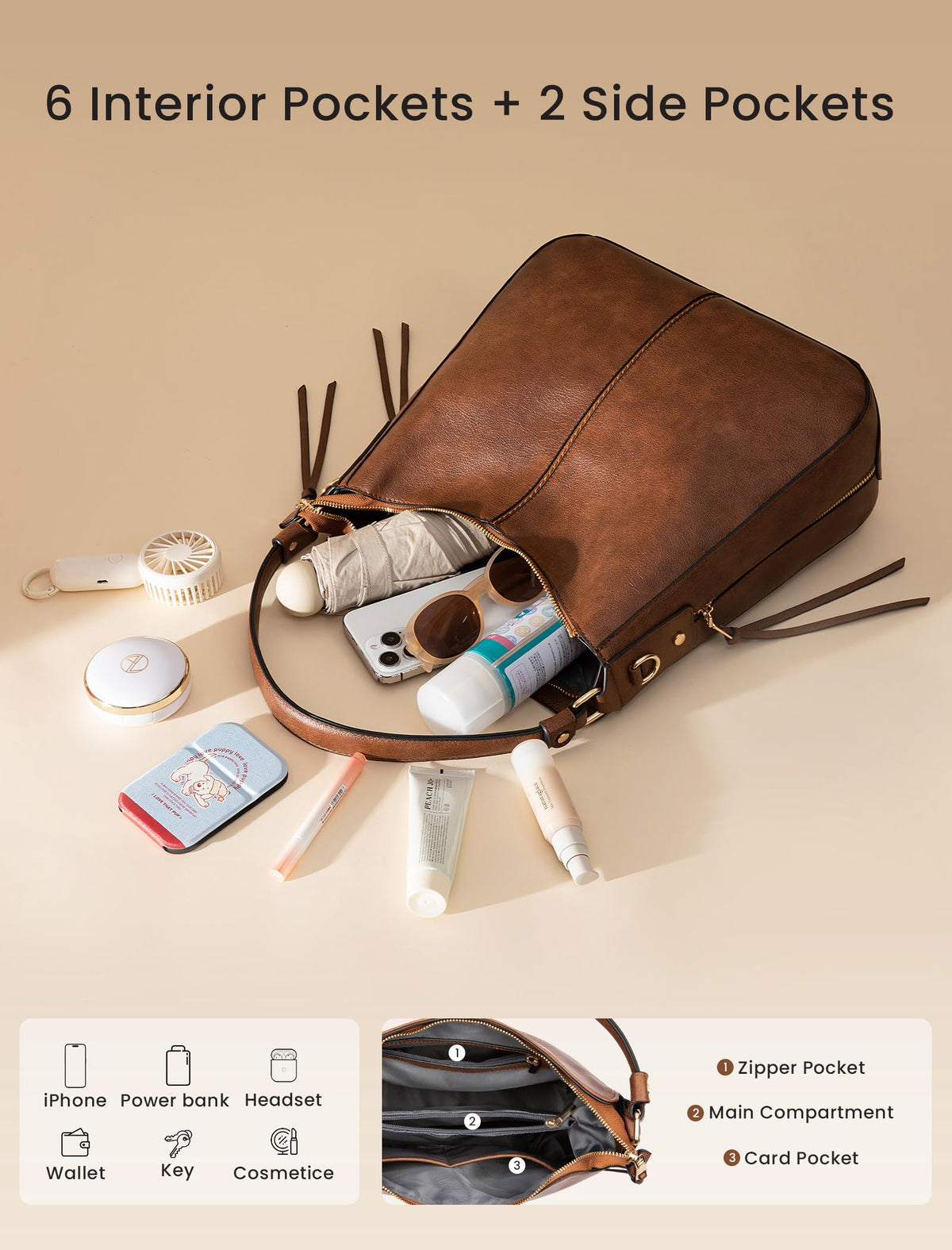 Handbags for Women Large Designer Ladies Hobo bag Bucket Purse Faux Leather