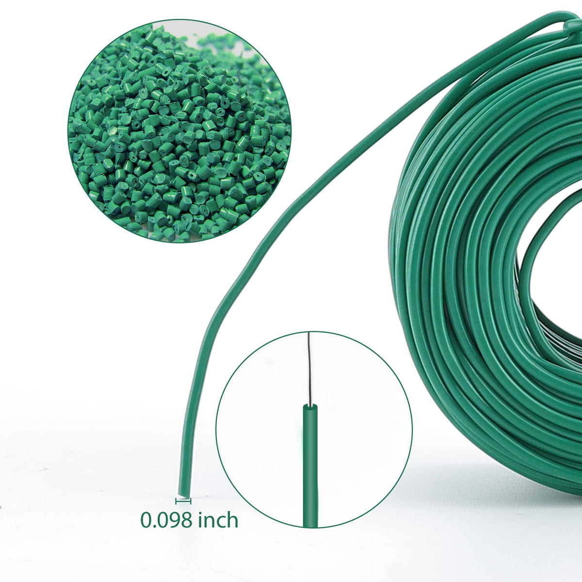 YDSL 100 Feet Soft Tie for Plants, 3 Pack Green Twist Garden Ties Gardening Supplies for Supporting Climbing Plants, Tomatoes, Vegetables, (Diameter - 2.5MM)