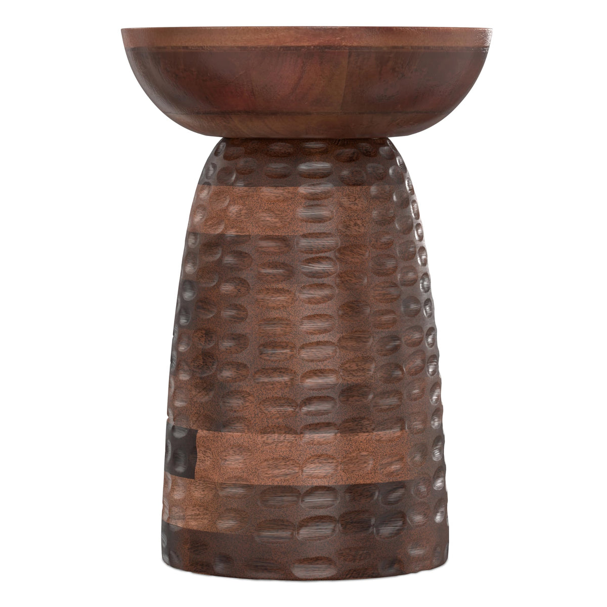 SIMPLIHOME Boyd End Table - 13" Wide x 18" High Solid Mango Wood Round Accent Table in Warm Dark Brown, Handcrafted Contemporary Nightstand or Lamp Stand for Living Room, Bedroom, or Office, Assembled