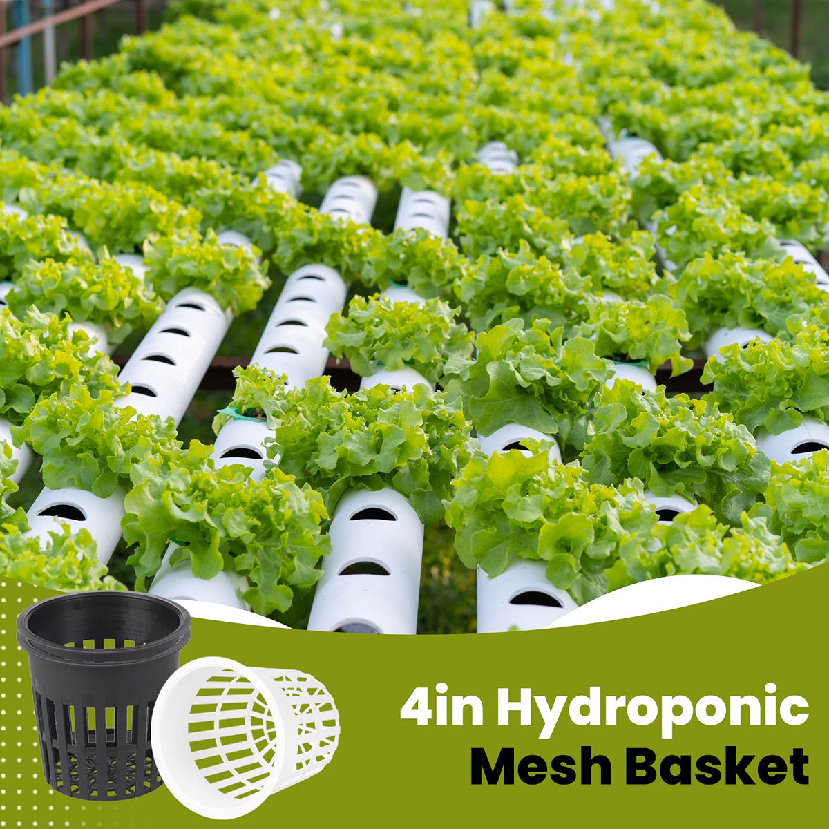 ISKYBOB 10 Pieces Black Plastic Garden Mesh Net Pot Hydroponic Basket Planting Nursery Grow Supplies, 11cm/4.3inch