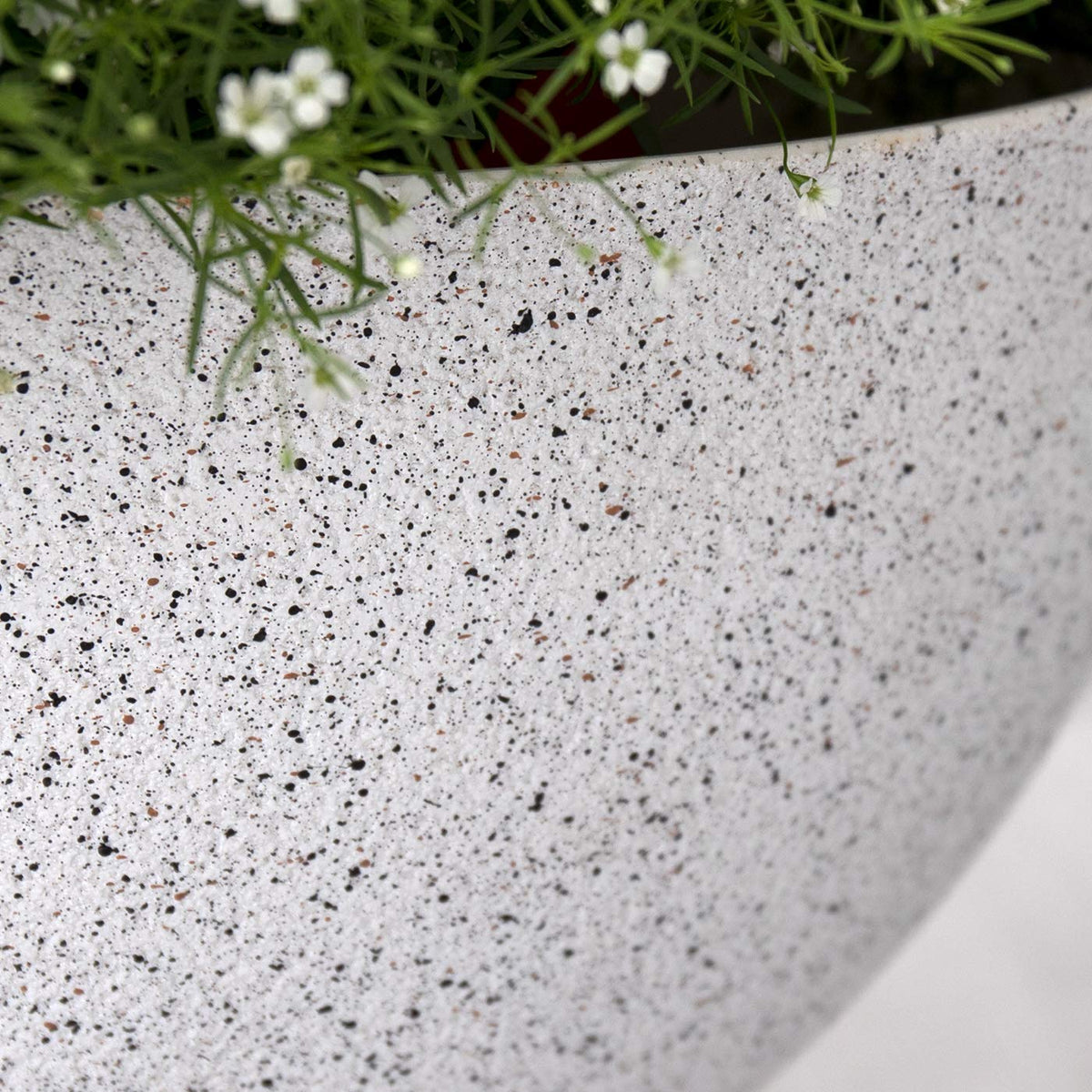 LA JOLIE MUSE Large Hanging Planters for Outdoor Plants - 13 Inch Hanging Flower Pots Set of 2, Speckled White