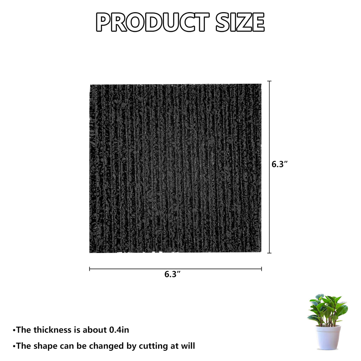 YENXIKU 6-Pack Flexible Plant Pot Mat - Planter Water Liners for Inside of Potted Plants, Easy-to-Cut Soil Protection & Aeration Mat (6.3 inch)