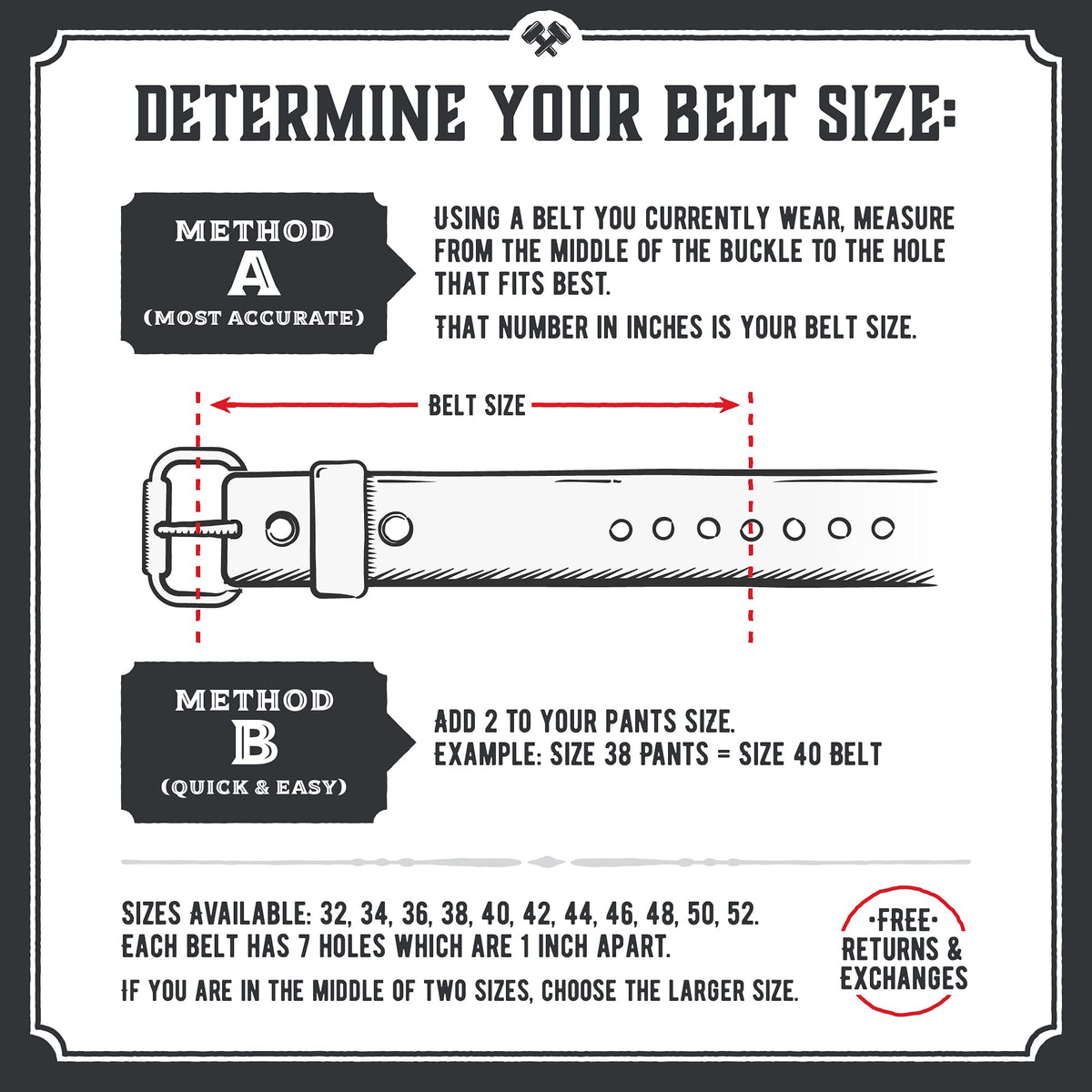 Main Street Forge No Buckle Belt | Made in USA Mens Cowboy Belt | 1 1/2" Leather Belt Strap | Bootlegger Brown 36