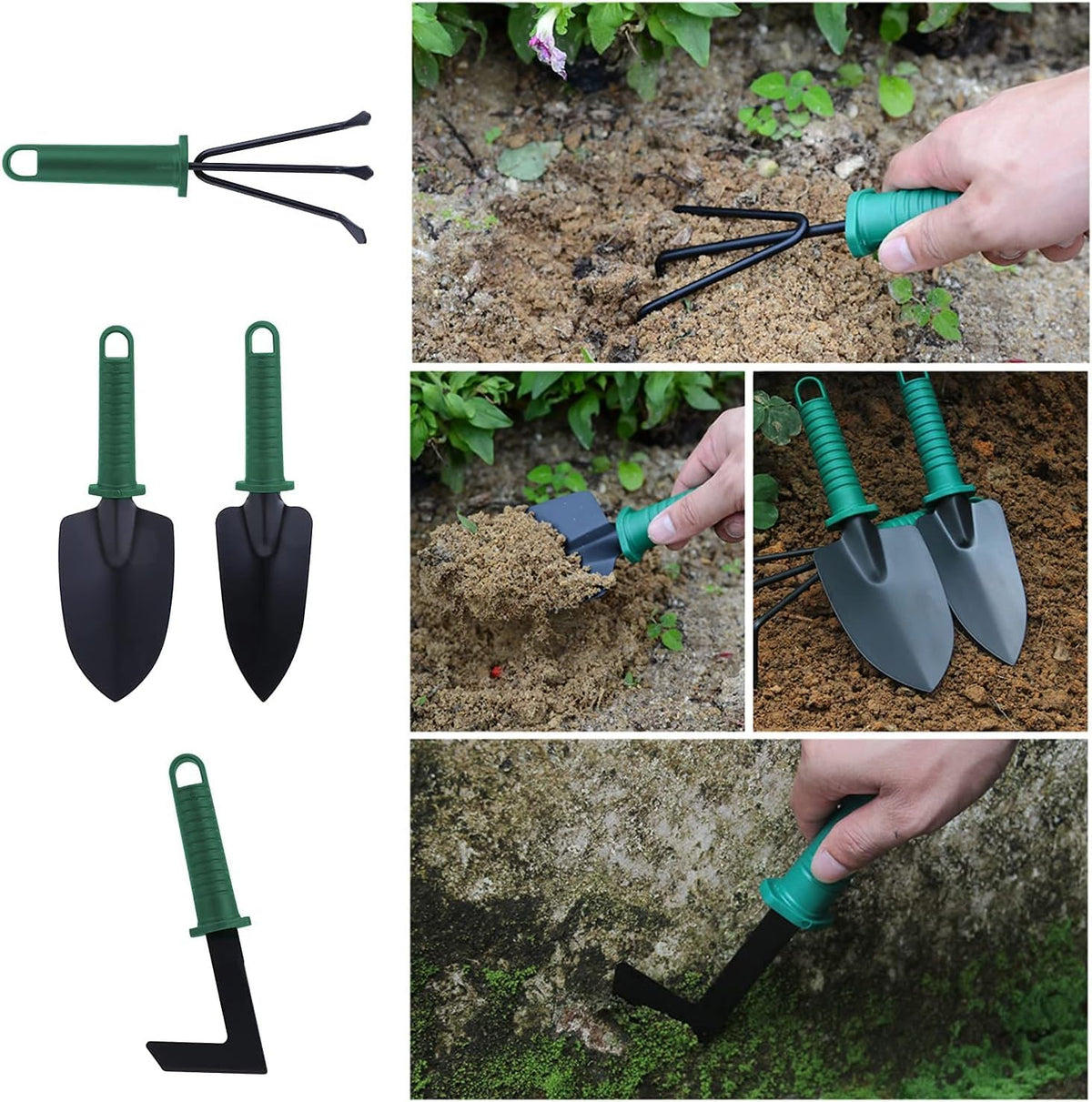 Garden Tools Set 10 Piece - Garden Hand Tool with Ergonomic & Durable Garden Tools Organizer Box, Gardening Kit Gifts for Women, Men, Family