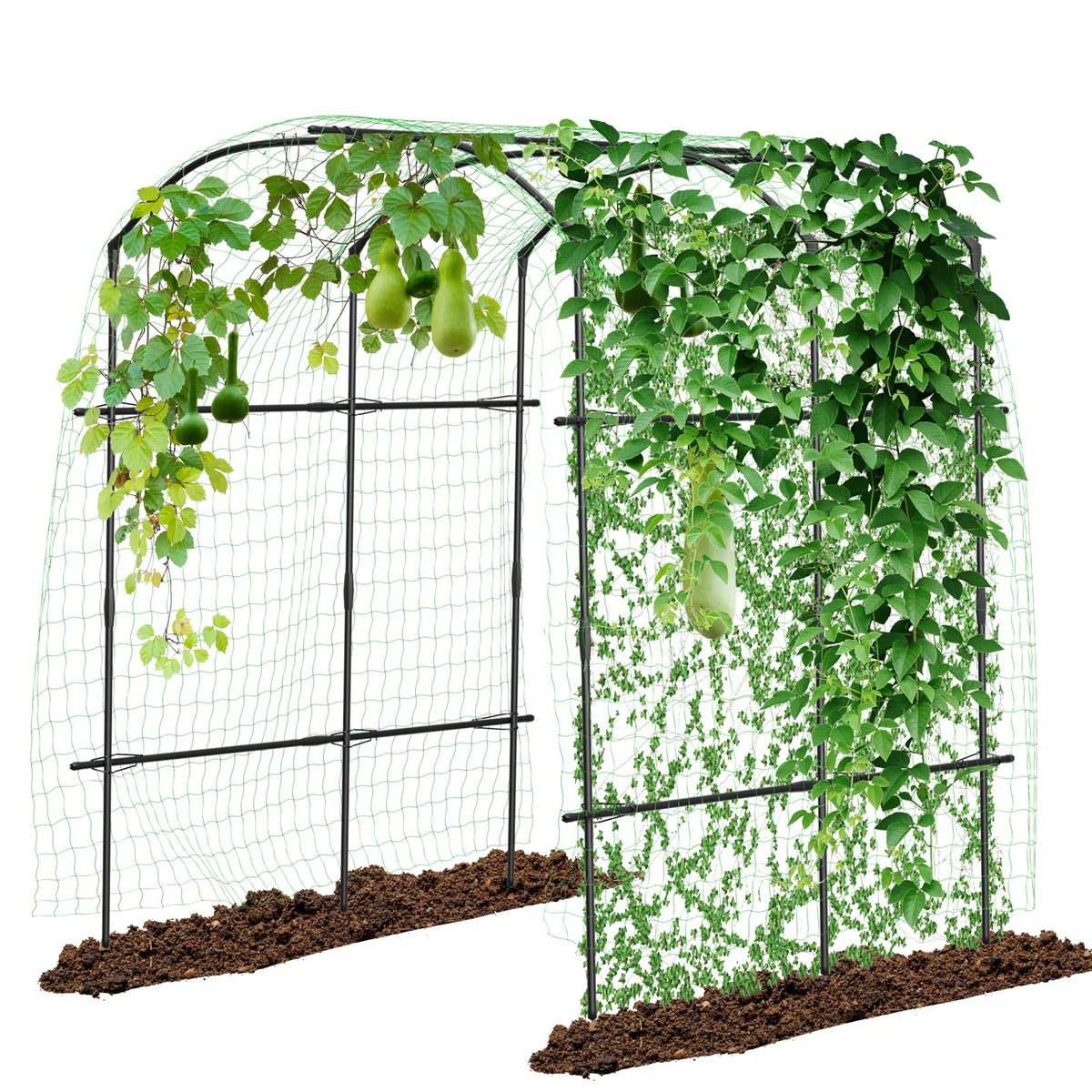 DoCred Tall Garden Arch Trellis for Climbing Plants, 87in Tall Metal Plant Support Trellis Archway for Climbing Vine Vegetable/Fruit/Flower Outdoor Yard Lawn Garden Arch Tunnel Trellis