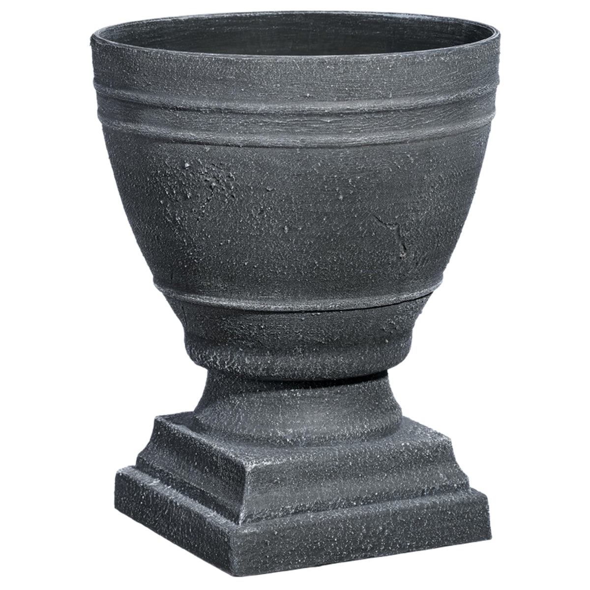 Classic Home and Garden Spartan Urn Planter - Timeless Plant Urn for Floral Displays - Durable Indoor & Outdoor Plastic Garden Planters (14”, Cast Iron)
