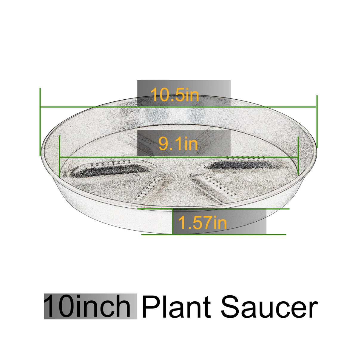 NIMYAU Plant Saucer 10 Inch 4 Pack Thick, Raised Center for Optimal Drainage Plant Saucers, Durable Plastic Drip Tray for Indoor & Outdoor Plants