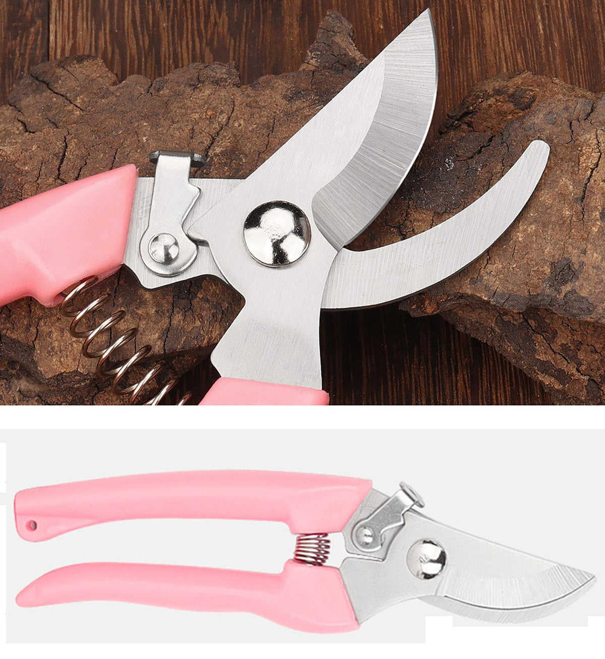 Garden Flower Shears Pruning Shears 6.9 inches Scissors Heavy Duty Plant Scissors for Cutting Flowers, Trimming Plants, Bonsai, Fruits Picking (Pink Handle 5pcs)