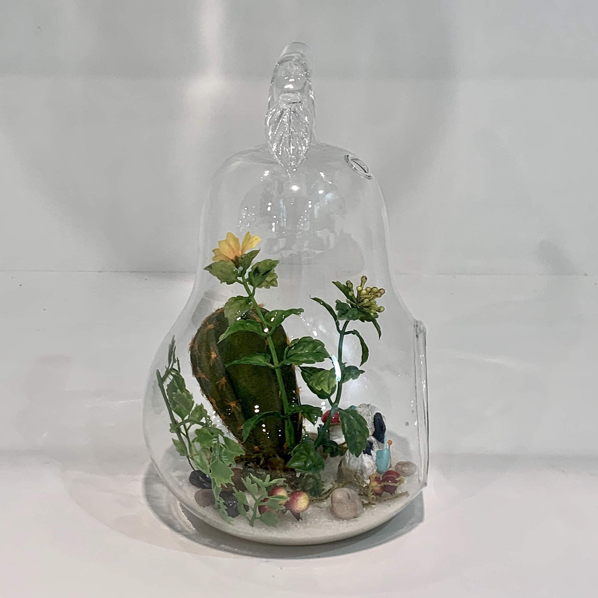 WGV Planter Terrarium, Width 5.5", Height 8", Clear Unique Pear Glass Vase Conatiner, DIY Planter Votive Candle Holder for Home Office Garden Decor, 1 Piece