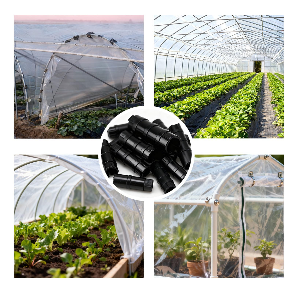 50PCS 1 Inch(32mm) Greenhouse Clips – Black Plastic Clamps for PVC Pipe, Garden Buildings, Greenhouse Films, Sunshade Nets, Shelters, Farming, and Gardening (1 in)