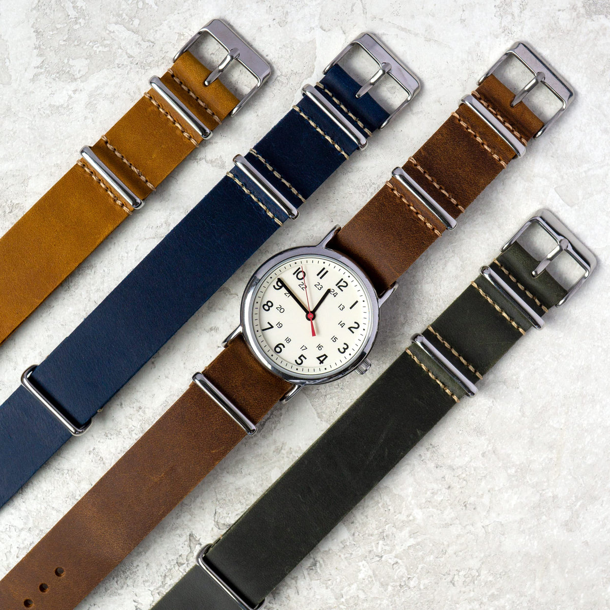 Benchmark Basics Leather Watch Band - Crazy Horse Oiled Leather One-Piece Watch Straps for Men & Women - Choice of Color & Width - 18mm, 20mm, 22mm or 24mm (18mm, Dark Grey)