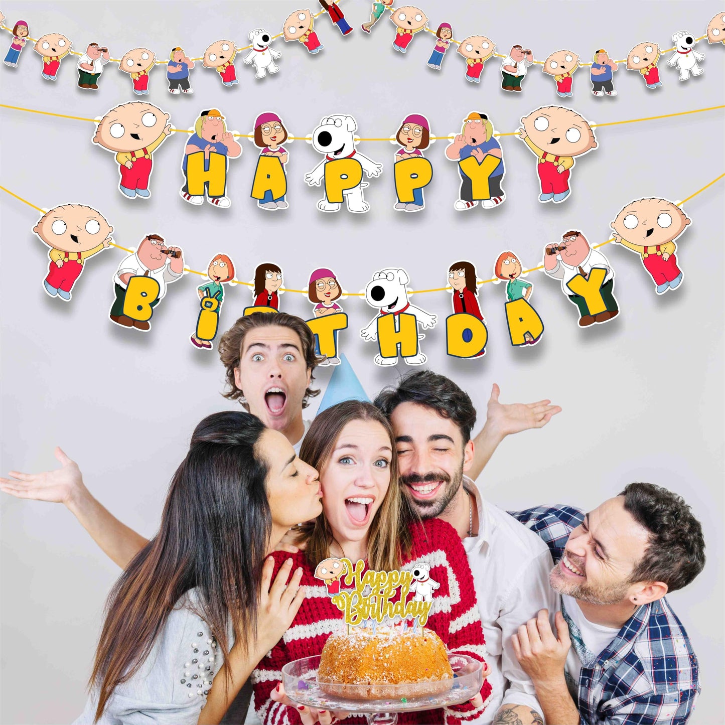 "Stewie Grifin Theme Birthday Party Supplies – Funny Cartoon Baby Character Decorations & Adults – Includes Party Banner, Cake Topper, Cupcake Toppers, & Table Décor for Birthday Celebrations"